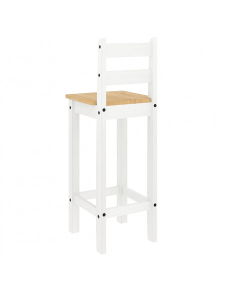 Set da Bar 5 pz Bianco in Legno Massello di Pino