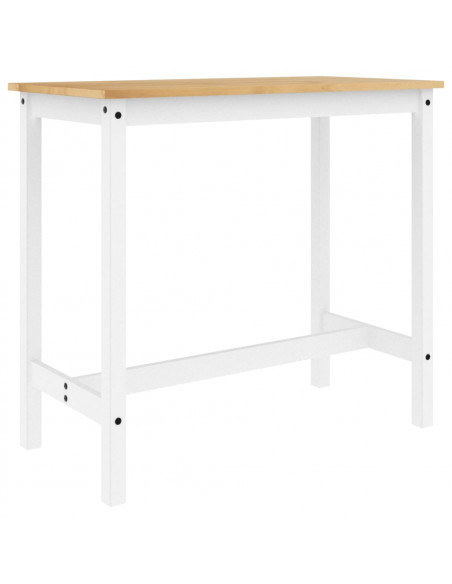 Set da Bar 5 pz Bianco in Legno Massello di Pino