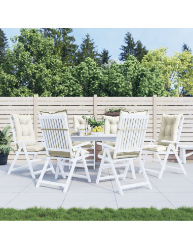 Cuscini Sedia Schiena Alta 6 Crema Mélange 120x50x7 Tessuto
