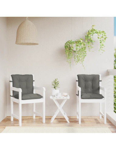 Cuscini Sedia Schiena Bassa 4 pz Grigio Mélange 100x50x7 cm