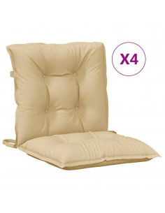 Cuscini Sedia Schiena Bassa 4 pz Beige Mélange 100x50x7 Tessuto 2