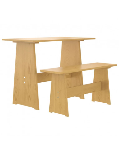 Set da Pranzo 3pz REINE Marrone Miele in Legno Massello di Pino
