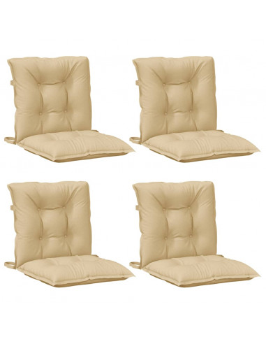 Cuscini Sedia Schiena Bassa 4 pz Beige Mélange 100x50x7 Tessuto