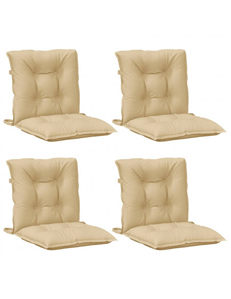 Cuscini Sedia Schiena Bassa 4 pz Beige Mélange 100x50x7 Tessuto