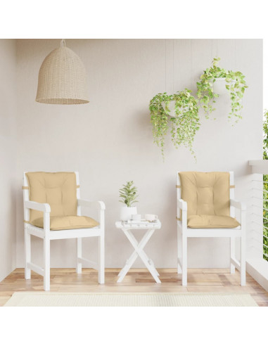 Cuscini Sedia Schiena Bassa 4 pz Beige Mélange 100x50x7 Tessuto