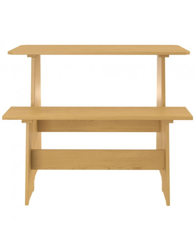 Set da Pranzo 3pz REINE Marrone Miele in Legno Massello di Pino