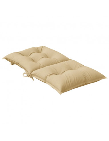 Cuscini Sedia Schiena Bassa 4 pz Beige Mélange 100x50x7 Tessuto