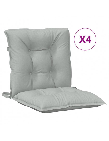 Cuscini Sedia Schiena Bassa 4 pz Grigio Mélange 100x50x7 cm