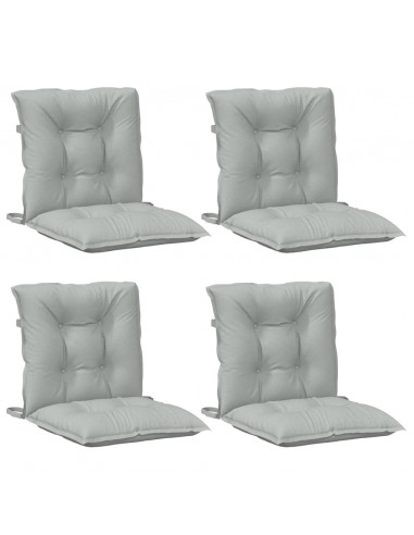 Cuscini Sedia Schiena Bassa 4 pz Grigio Mélange 100x50x7 cm