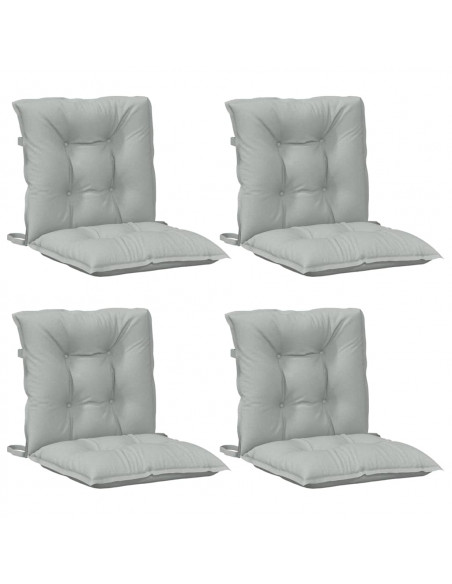 Cuscini Sedia Schiena Bassa 4 pz Grigio Mélange 100x50x7 cm
