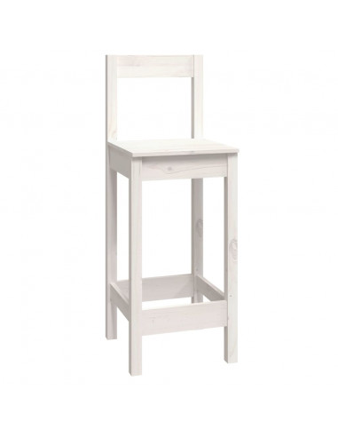 Set da Bar 9 pz Bianco in Legno Massello di Pino