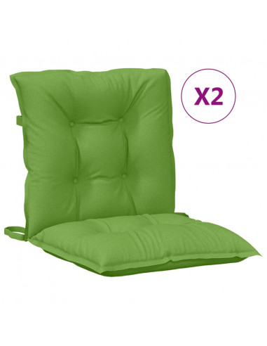 Cuscini Sedia Schiena Bassa 2 pz Verde Mélange 100x50x7 Tessuto