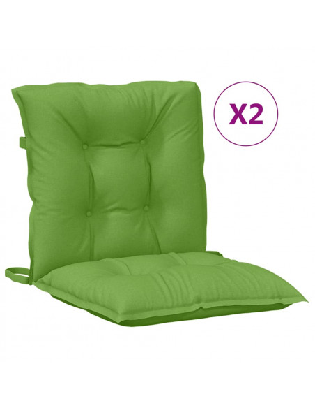 Cuscini Sedia Schiena Bassa 2 pz Verde Mélange 100x50x7 Tessuto