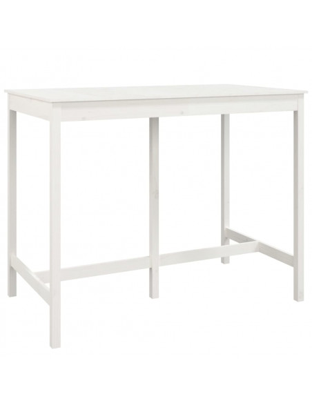 Set da Bar 7 pz Bianco in Legno Massello di Pino
