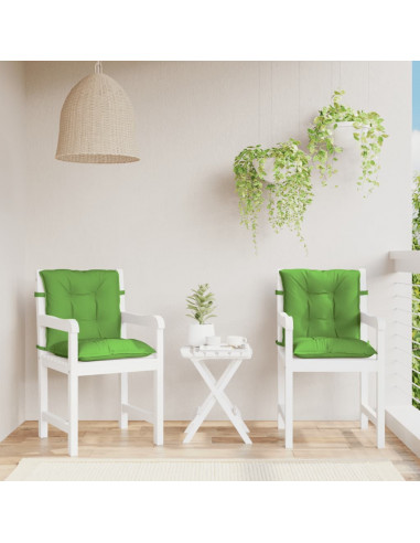 Cuscini Sedia Schiena Bassa 2 pz Verde Mélange 100x50x7 Tessuto