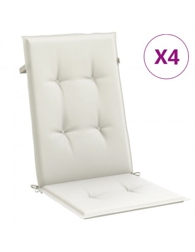 Cuscini Sedia Schiena Alta 4 Crema Mélange 120x50x4 Tessuto