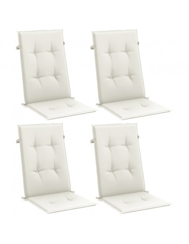 Cuscini Sedia Schiena Alta 4 Crema Mélange 120x50x4 Tessuto