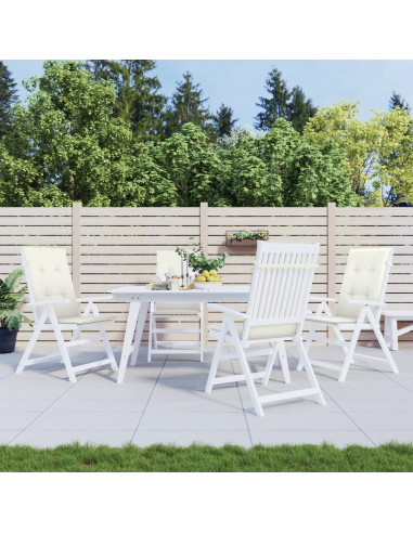 Cuscini Sedia Schiena Alta 4 Crema Mélange 120x50x4 Tessuto