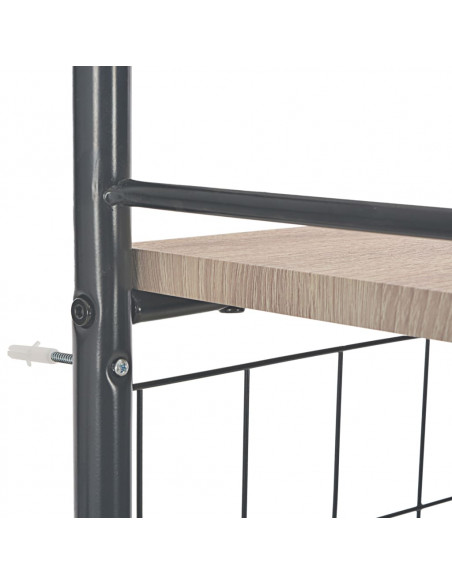 Set Tavolo e Sedie Pieghevoli con Scaffale 3 pz MDF e Acciaio