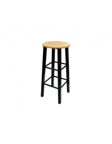 Set Tavolo da Pranzo / Bar e Sedie in Legno e Acciaio Marrone