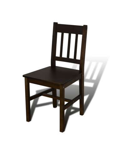 Set Tavolo da Pranzo con 4 Sedie Marrone