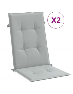Cuscini Sedia Schiena Alta 2 Grigio Mélange 120x50x4 Tessuto 2