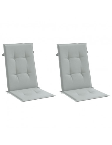 Cuscini Sedia Schiena Alta 2 Grigio Mélange 120x50x4 Tessuto