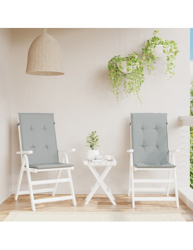 Cuscini Sedia Schiena Alta 2 Grigio Mélange 120x50x4 Tessuto