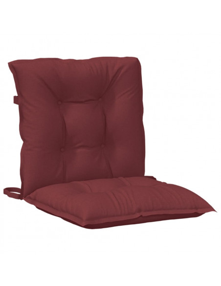 Cuscini Sedia Schiena Bassa 2 pz Rosso Vino Mélange Tessuto