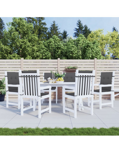 Cuscini Sedia Schiena Bassa 6 pz Antracite Mélange 100x50x4 cm