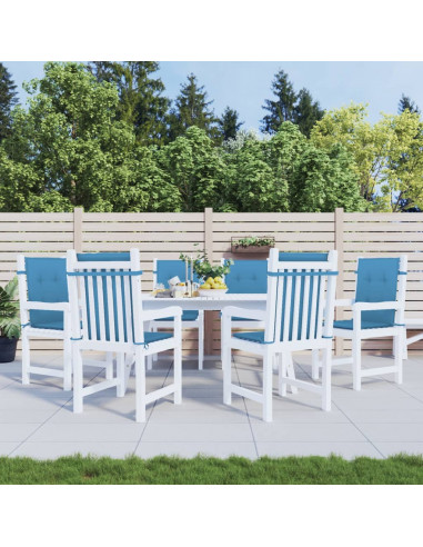 Cuscini Sedia Schiena Bassa 6 pz Blu Mélange 100x50x4 Tessuto