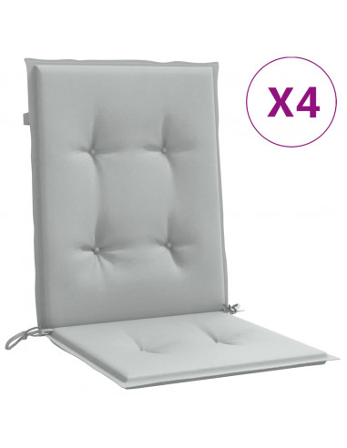 Cuscini Sedia Schiena Bassa 4 pz Grigio Mélange 100x50x4 cm