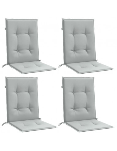 Cuscini Sedia Schiena Bassa 4 pz Grigio Mélange 100x50x4 cm