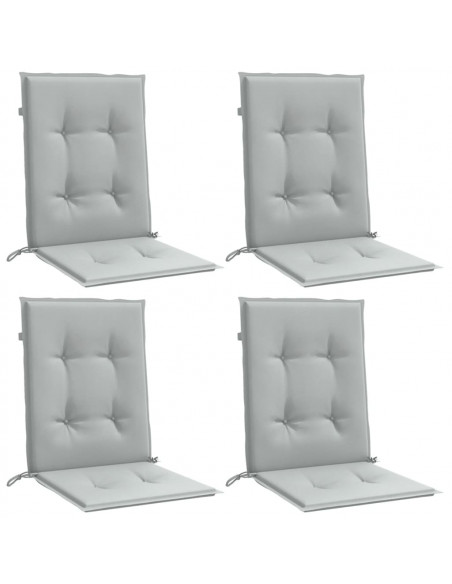 Cuscini Sedia Schiena Bassa 4 pz Grigio Mélange 100x50x4 cm