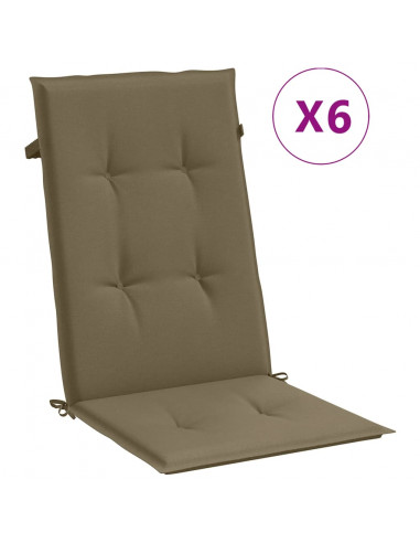 Cuscini Sedia Schiena Alta 6 Tortora Mélange 120x50x4 Tessuto