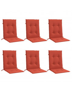 Cuscini Sedia Schiena Bassa 6 pz Rosso Mélange 100x50x4 Tessuto 2