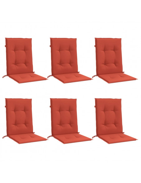 Cuscini Sedia Schiena Bassa 6 pz Rosso Mélange 100x50x4 Tessuto