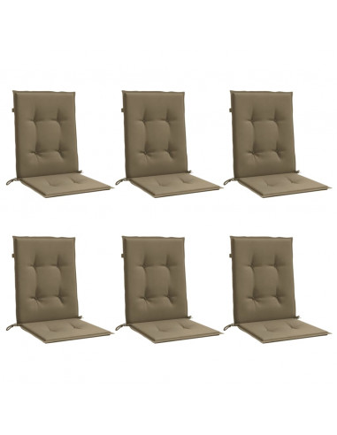 Cuscini Sedia Schiena Bassa 6 pz Tortora Mélange Tessuto