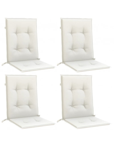 Cuscini Sedia Schiena Bassa 4 pz Crema Mélange 100x50x4 Tessuto