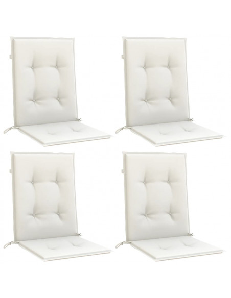 Cuscini Sedia Schiena Bassa 4 pz Crema Mélange 100x50x4 Tessuto