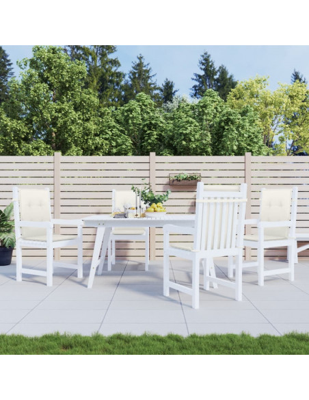 Cuscini Sedia Schiena Bassa 4 pz Crema Mélange 100x50x4 Tessuto