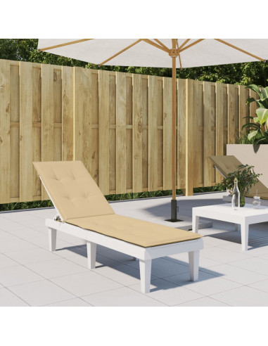 Cuscino per Sdraio Beige Mélange (75+105)x50x3 cm in Tessuto