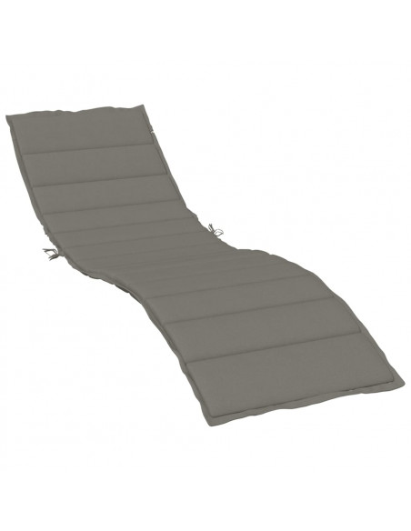 Lettino Prendisole con Cuscino Grigio Scuro Mélange 200x50x4cm