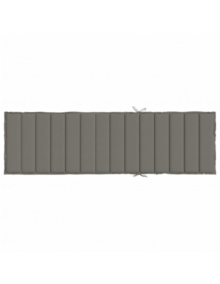 Lettino Prendisole con Cuscino Grigio Scuro Mélange 200x50x4cm