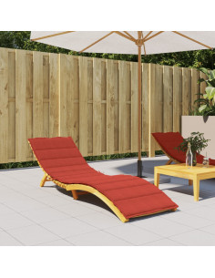 Cuscino per Lettino Prendisole Rosso Mélange 200x60x4cm Tessuto 2