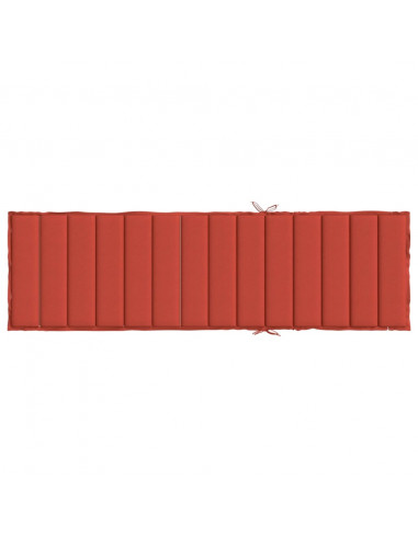 Cuscino per Lettino Prendisole Rosso Mélange 200x60x4cm Tessuto