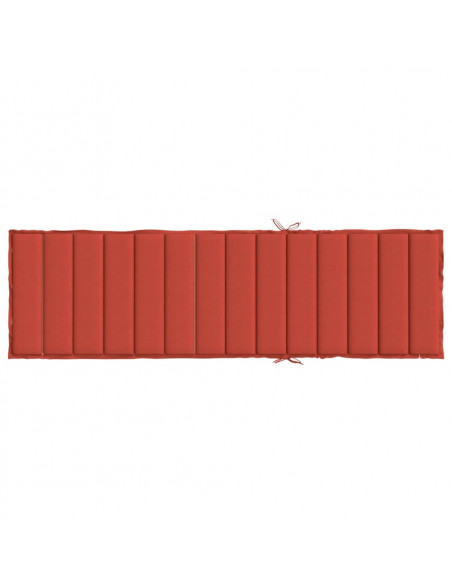 Cuscino per Lettino Prendisole Rosso Mélange 200x60x4cm Tessuto