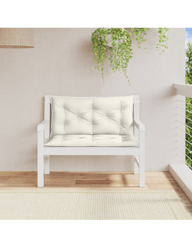 Cuscini Panca Giardino 2pz Crema Mélange 100x50x7cm Tessuto