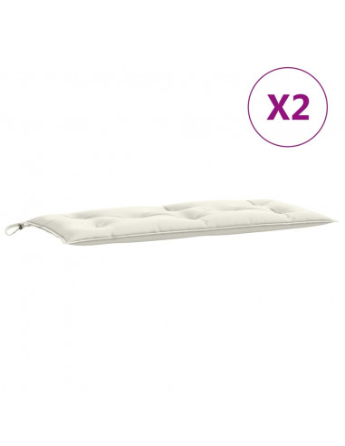 Cuscini Panca Giardino 2pz Crema Mélange 100x50x7cm Tessuto
