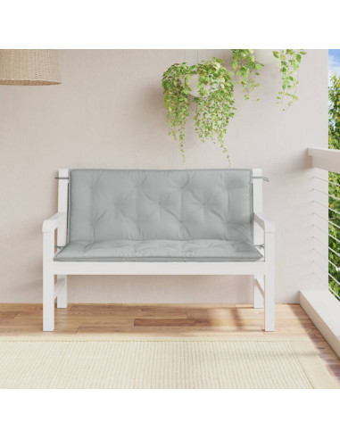 Cuscini Panca Giardino 2pz Grigio Chiaro Mélange 120x50x7cm